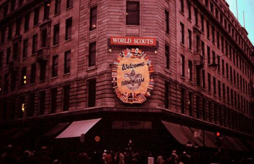 1950's Red Border Slide, World Scouts - Welcome to Birmingham Sign, England UK - Zdjęcie 1 z 1