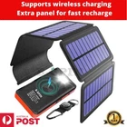 Solar Power Bank Waterproof  wireless  30000mAh   fastest charger 2 USB port