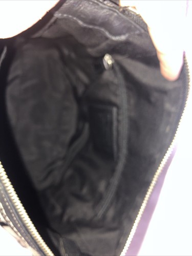 COACH Chelsea Signature Logo Black Gray Silver Jacquard Handbag Shoulder Bag - Picture 13 of 16