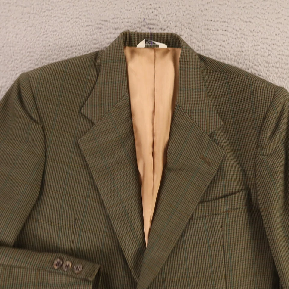 Chaqueta Gun Club Check M MT Verde Azul Pata de Gallo Poliéster Lana Blazer 41L Foto 2 de 4