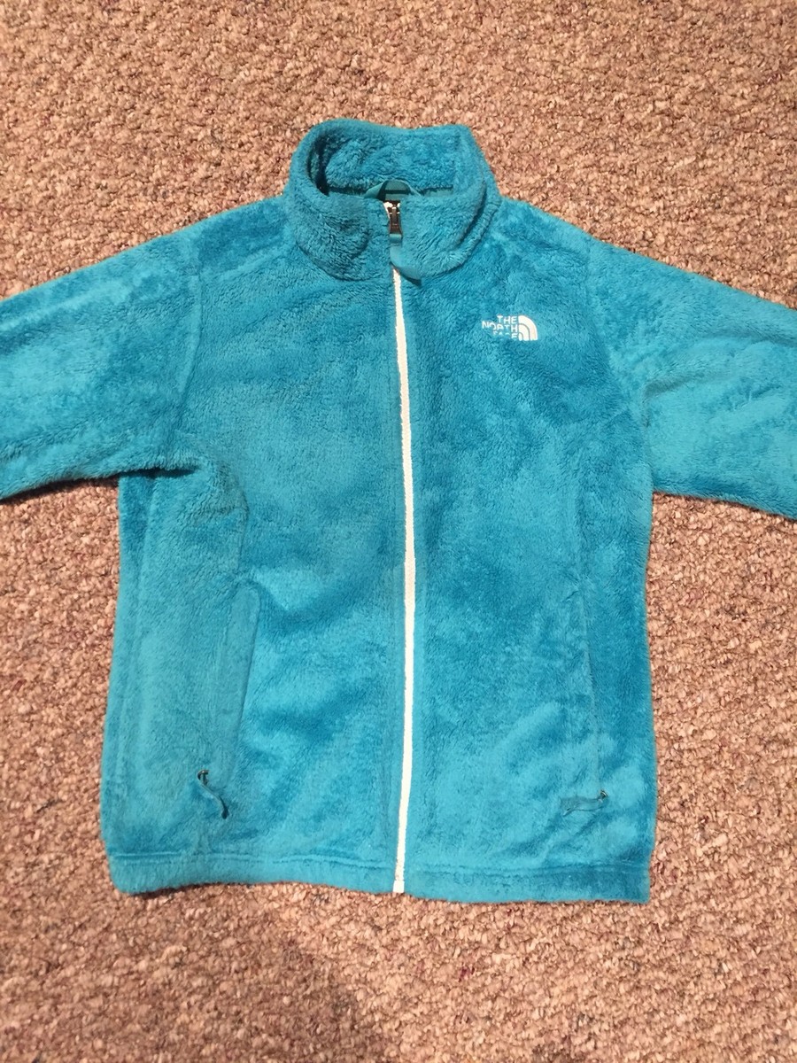 rara箱無し Girls The North Face Teal Blue Fleece Zip-Up Jacket Sz L (14-16