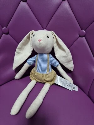 Doudou Peluche Lapin Cyrillus Tee Shirt Bleu 40 Cm - Photo 1/3