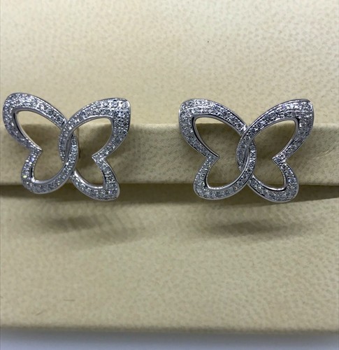 Chopard Women's White Gold & Diamond Butterfly Stud Earrings 83/7445-1002 New - Picture 4 of 9