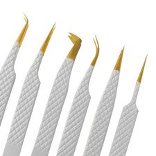 Eyelash Tweezers Lash Extension Russian Volume Straight Curved Pointed Angled UK