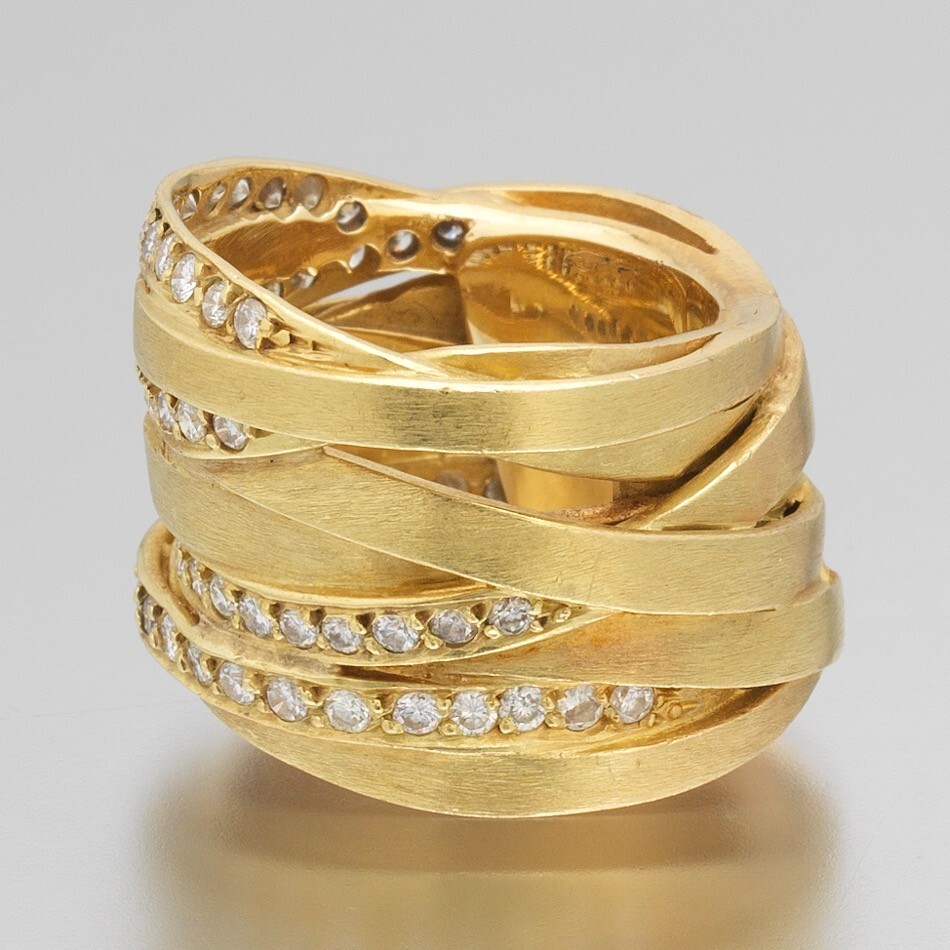 18K Diamond Multiple Crossover Ring - image 8