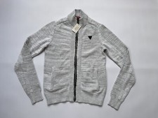 Guess Men s Full Zip Sweater In Light Grey Size S