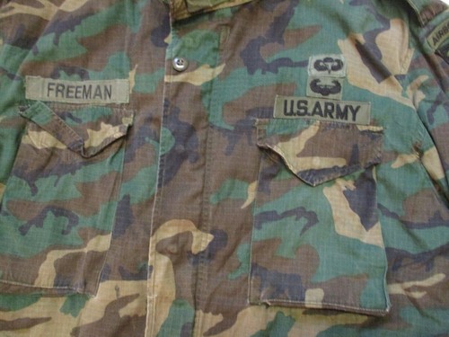 US ARMY ISSUE M65 COAT COMBAT jacket Vietnam War ERDL camo 101st AIRBORNE XL - Picture 9 of 24