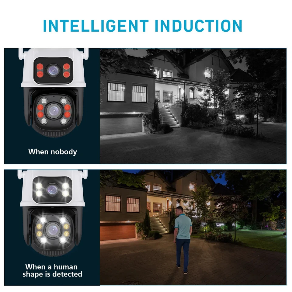 4K 8MP PTZ Wifi IP CCTV Camera Dual Lens 5X Zoom AI Detect ONVIF Surveillance - Image 3 of 4