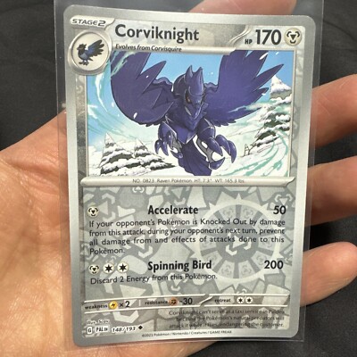 Pokémon TCG Corviknight (Reverse Foil) 148/193 Uncommon Paldea Evolved Englisch