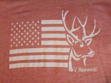 NEW Deer With Flag Hoodie Men's Size XL, USA Hunting Buck