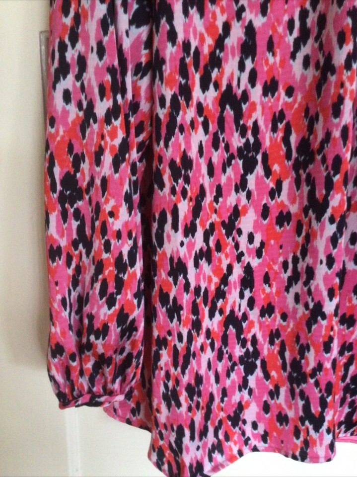 BNWT M&S ladies round neck long sleeve blouse pink mix Size 24 eBay