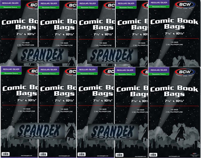 1000 - BCW Silver Regular Resealable 2-Mil Polypropylene Comic Book Bags!