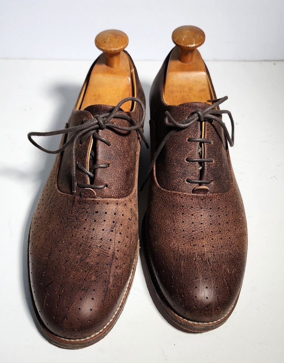 $440 Billy Reid Distressed Cap Toe Oxford Shoes Leather  display picture 2
