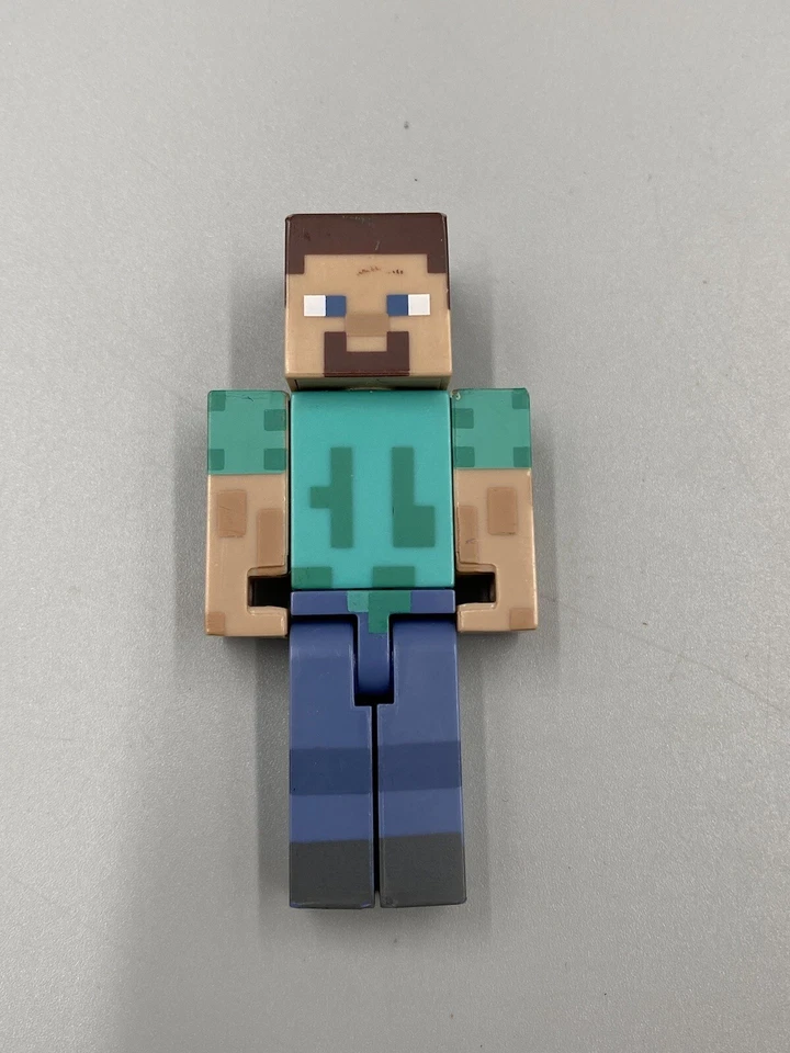 Minecraft Lote De 3 Piezas Figura Steve, Madera Tejida y Bloque De Heno Foto 2 de 4
