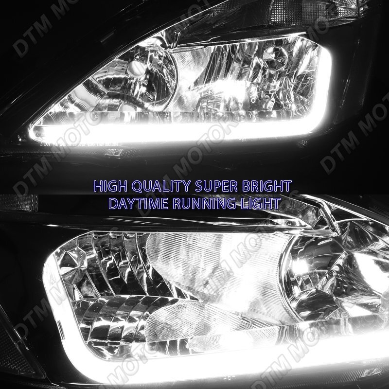 For 0307 Honda Accord 2/4DR DRL LED Chrome Housing Headlights W/Clear
