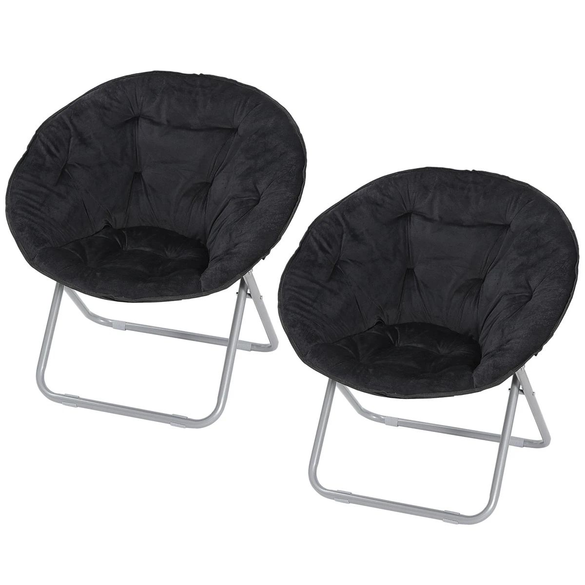 2 PCS 33 Foldable Round Moon Chair Oversized Lounge Moon Chair for Living Room