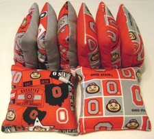 OHIO STATE BUCKEYES CORNHOLE BEAN BAGS OSU BUCKS 8 TOP QUALITY TAILGATE TOSS