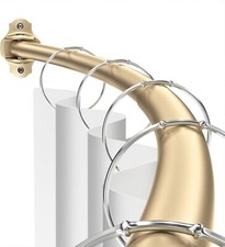 Gold Shower Curtain Rod Curved, Adjustable 40-72 Inches Extra Wide Curved Shower