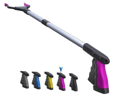 PowerGrip T9, Grabber Reacher Tool, Wide Jaw, 32 Inch (Pack of 1) Pink