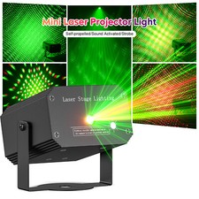 Mini Laser Projector Lights Stage LED R/G Disco Lighting Xmas Party KTV DJ Light