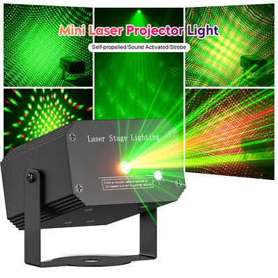 Mini Laser Projector Lights Stage LED R/G Disco Lighting Xmas Party KTV DJ Light