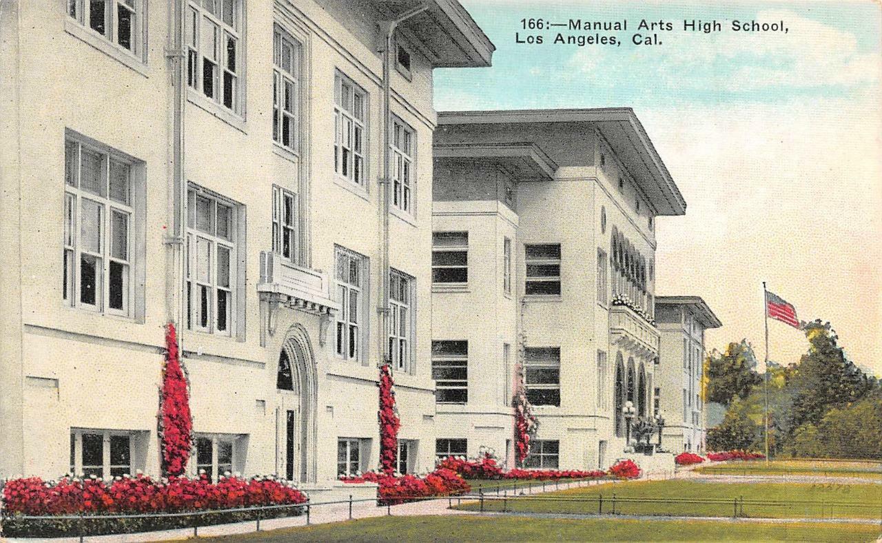 LOS ANGELES, California CA MANUAL ARTS HIGH SCHOOL c1910's Postcard eBay
