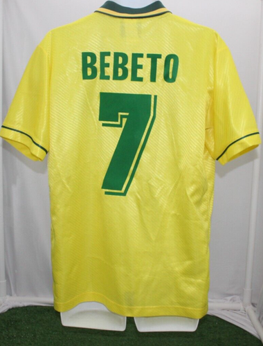 Brazil National Team Authentic Umbro Jersey Size Large 1994 #7 BEBETO FIRMADA - Picture 6 of 16