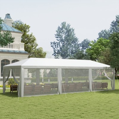 Wedding Camping Party Tent 10x28 Canopy Gazebo Sidewalls Outdoor White