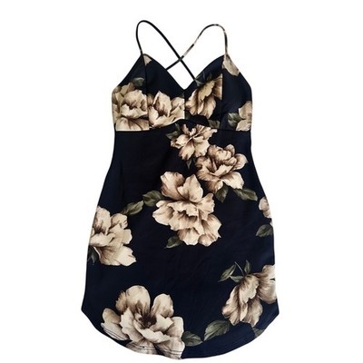 Love Republic Bodycon Mini Dress Floral Navy Size Large