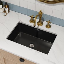 HOROW Undermount Sink 24x16 Rectangle Bathroom Sink with Deep Basin Anti-Splash