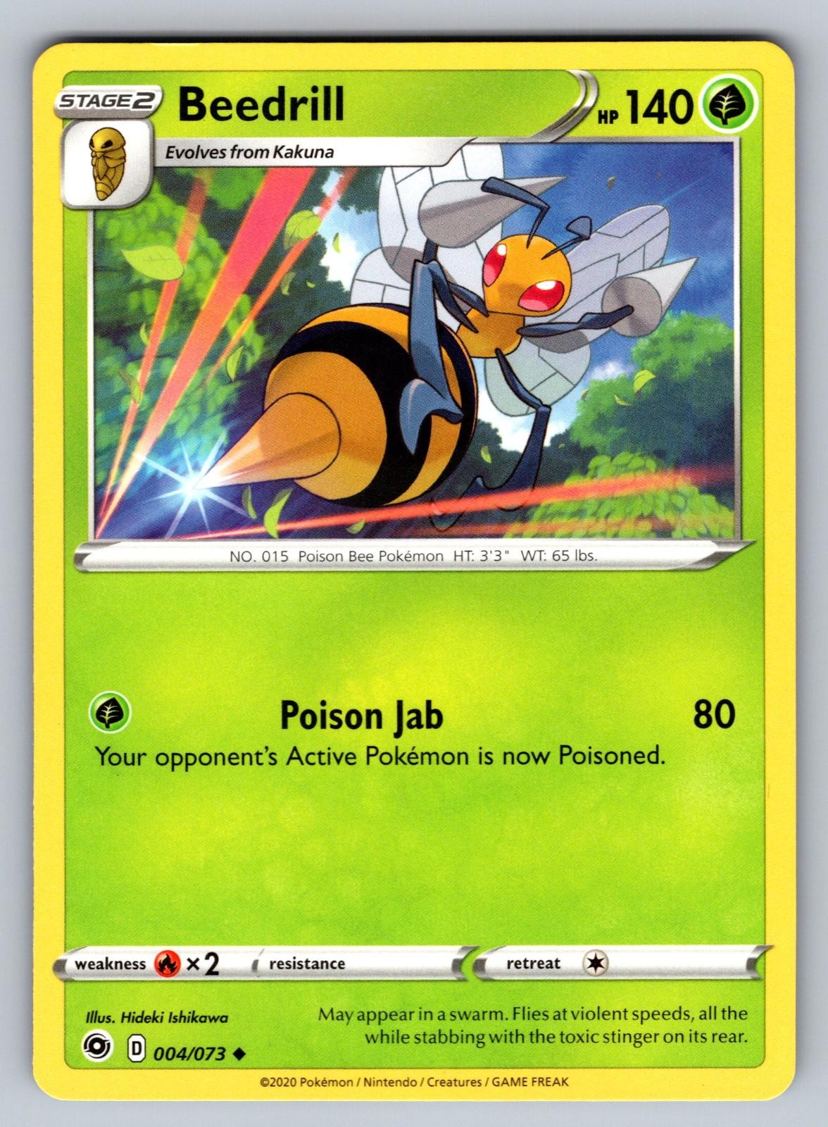 Beedrill 004/073 Uncommon Champion's Path Pokemon NM - LP