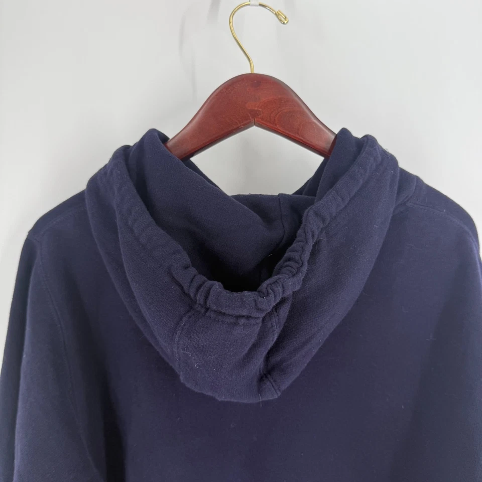 Sudadera con Capucha Young & Reckless Deletrear Bolsillos Canguro Azul Marino Blanco Talla S Foto 4 de 4