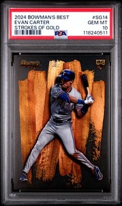 2024 Bowman'S Best Strokes Of Gold #SG14 Evan Carter PSA 10