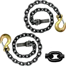2 Pack 5/16" Trailer Safety Chains 35 Inch Trailer Chains with Clevis Slip Hook 