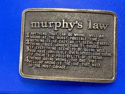 Murphy's Law List of Four Principles Vintage Novelty True Brass