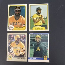 Dave Parker - 4 Card Lot - Fleer 1981, 1982, 1983 &amp; 1984 - Pittsburgh Pirates 