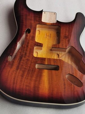 HZ-Strat Thinline Gitarrenkörper Semi Hollow Koa Ash