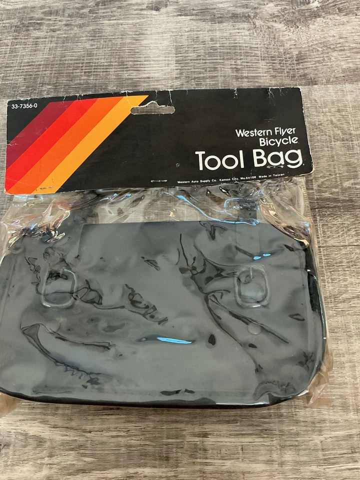 Bolso de Herramientas para Bicicleta Western Flyer De Colección Cuero Negro Hecho en EE. UU. Nuevo Antiguo Stock Foto 4 de 4