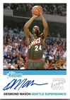 2000-01 Topps Heritage DESMOND MASON Seattle Supersonics AUTO