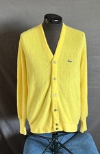 Vintage Izod of London Cardigan Sweater Made in USA XL Grunge Grandpa Yellow