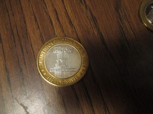 .999 FINE SILVER CENTER CASINO TOKEN  LAS VEGAS HILTON  35 GRAMS TOTAL