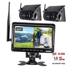Magnetic Solar Wireless Backup Camera with 7" 1080P Monitor, 2 Solar-2 Cameras
