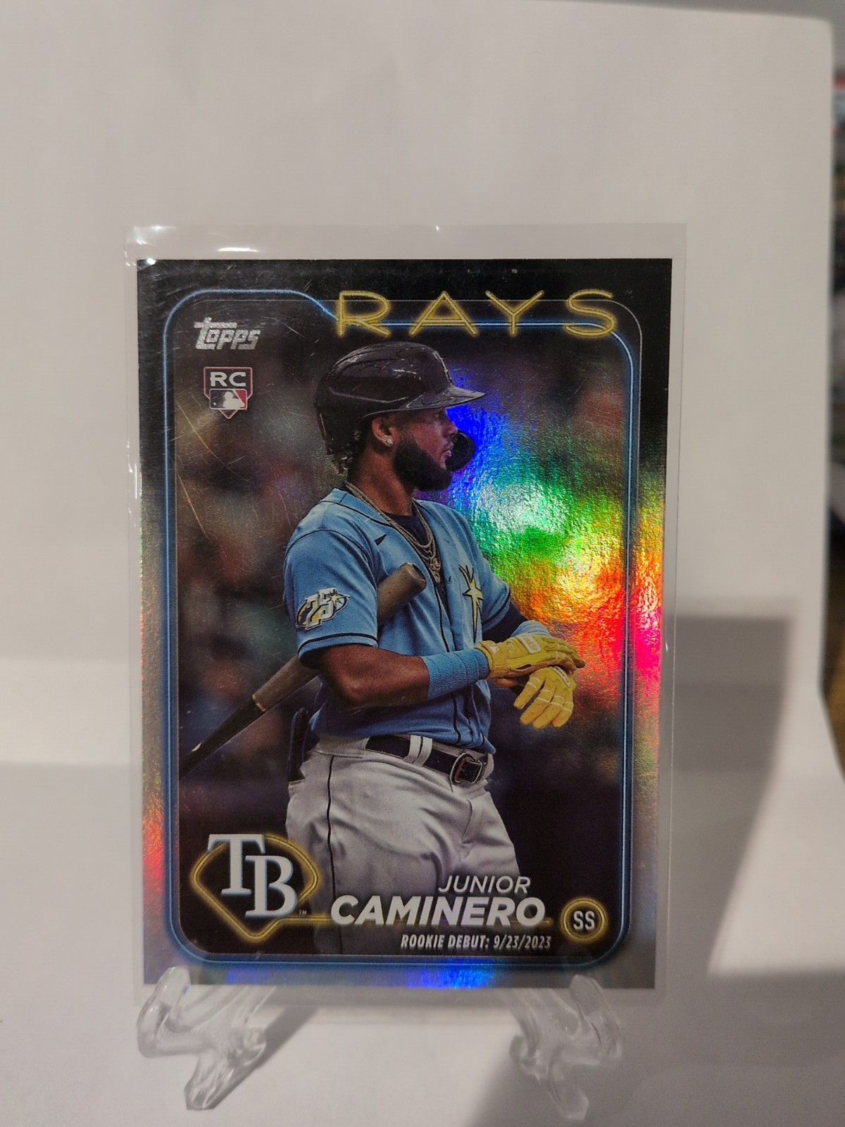 2024 Topps Update Series - Rookie Debut Junior Caminero #US223 Rainbow Foil (RC)