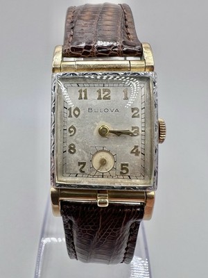 Vintage 1950 s Bulova Photo Flip Up Watch 10k Rolled Gold Plated Manual Wind