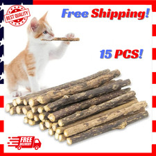 15 PCS Catnip Sticks Organic Cat Chew Toys Natural Plant Matatabi Silvervine