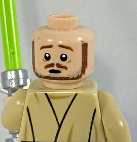 LEGO Star Wars Qui-Gon Jinn Minifigure sw0810 w/ Green Lightsaber