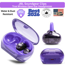 JBL Soundgear Clips Open-Ear Wireless Earbuds Purple IP54 AI 4-Mic