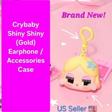 Authentic Pop Mart CRYBABY SHINY SHINY Series Earphone Case GOLD US SELLER 