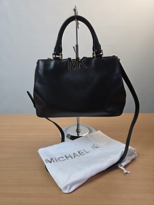 Original Michael Kors MK Handtasche Tasche schwarzes Leder mit Staubbeutel 