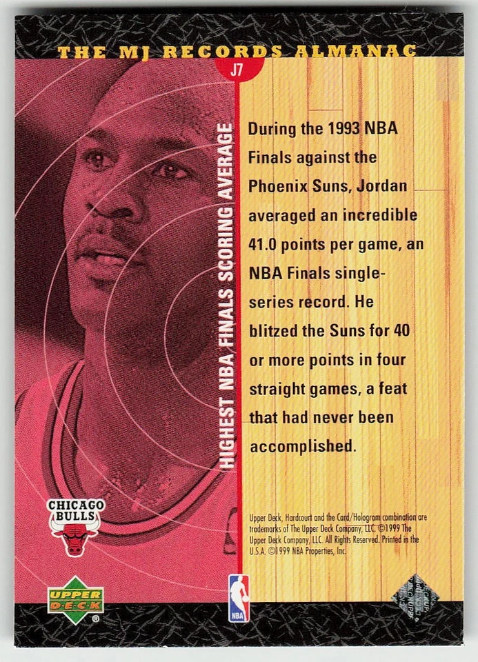 1999-00 Upper Deck Hardcourt #J7 Michael Jordan Baloncesto Chicago Bulls Foto 2 de 2